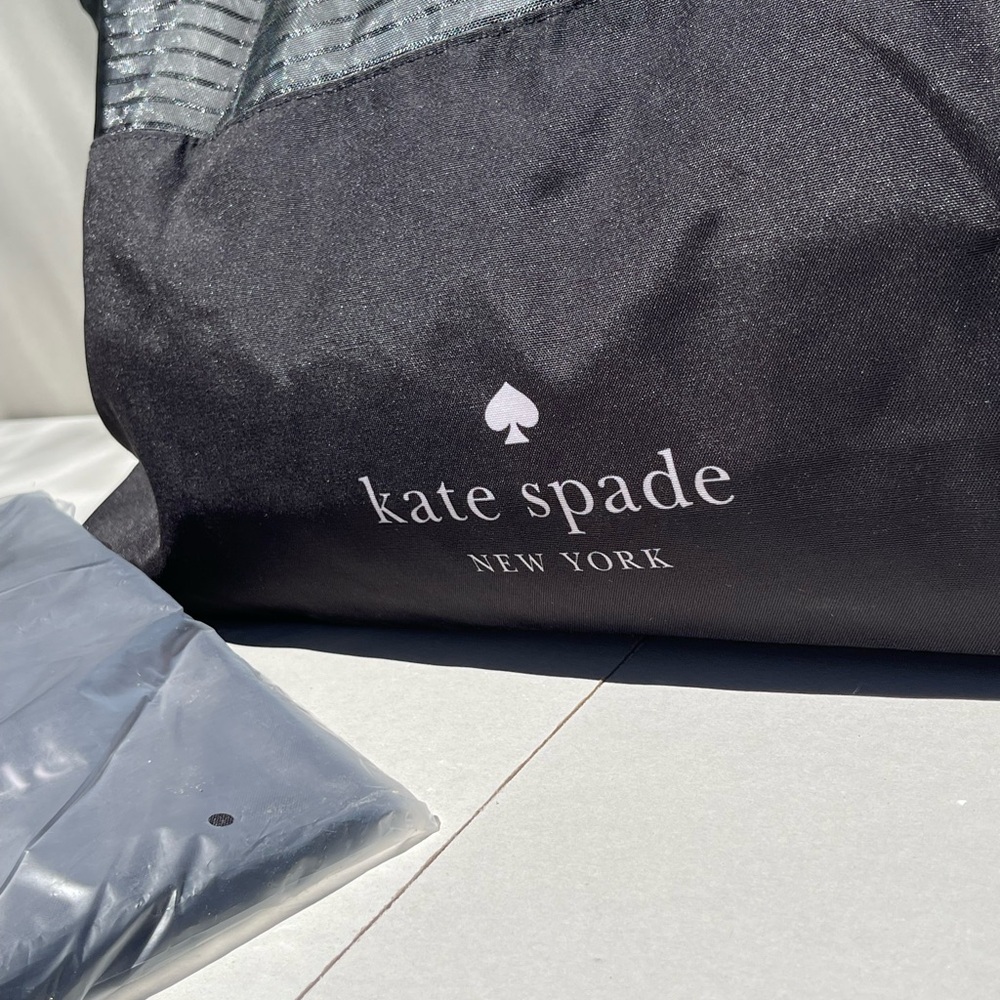 (new+tag) Kate Spade large tote classic black mesh size 24.5x14.5 inch - Picture 3 of 11